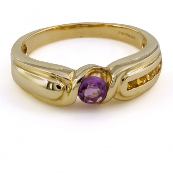 9ct gold Amethyst and Citrine Ring size N